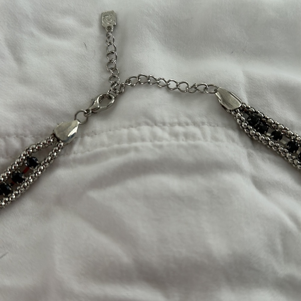 Silver And Black Statement Necklace - image 3